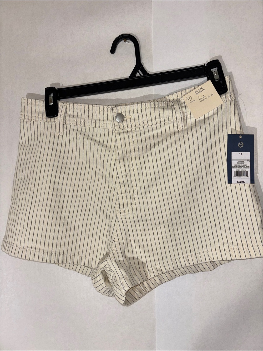 Striped Cream High-Rise Women’s sailor Shorts